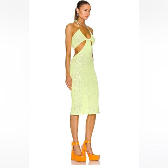 NWT Victor Glemaud Sleeveless Dress in Neon Green XS - Picture 2 of 9